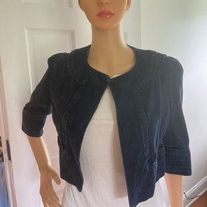 DIANE VON FURSTENBERG DVF Remo Crop Denim Jacket 6
